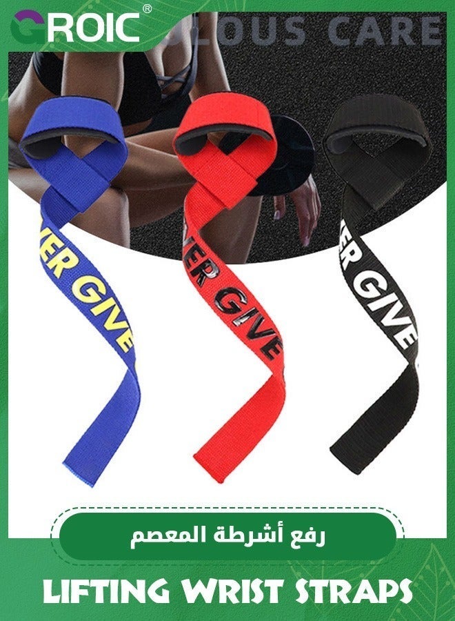 GROIC Lifting Straps for Weightlifting, Weight Gym Power Workouts Wrist Padded,Home Deadlift Straps,Exercise  - Image 2