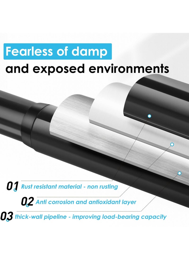 Excefore Tension Curtain Rod, 28-43 inch for windows or bathroom, No drilling black shower tension rod, Window Curtain Rod No Rust and Non Slip, Black, Classic Finial - Image 3