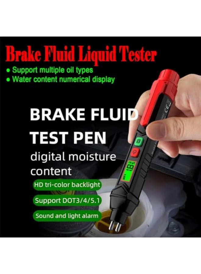 Azonee Brake Fluid Tester Pen, Automotive Brake Fluid Content Detector, Vehicle Brake Diagnostic Testing Tool, Hydraulic Fluid Liquid Tester Pen Oil Moisture Tester Analyzer Meter for DOT3 DOT4 DOT5.1 - Image 2
