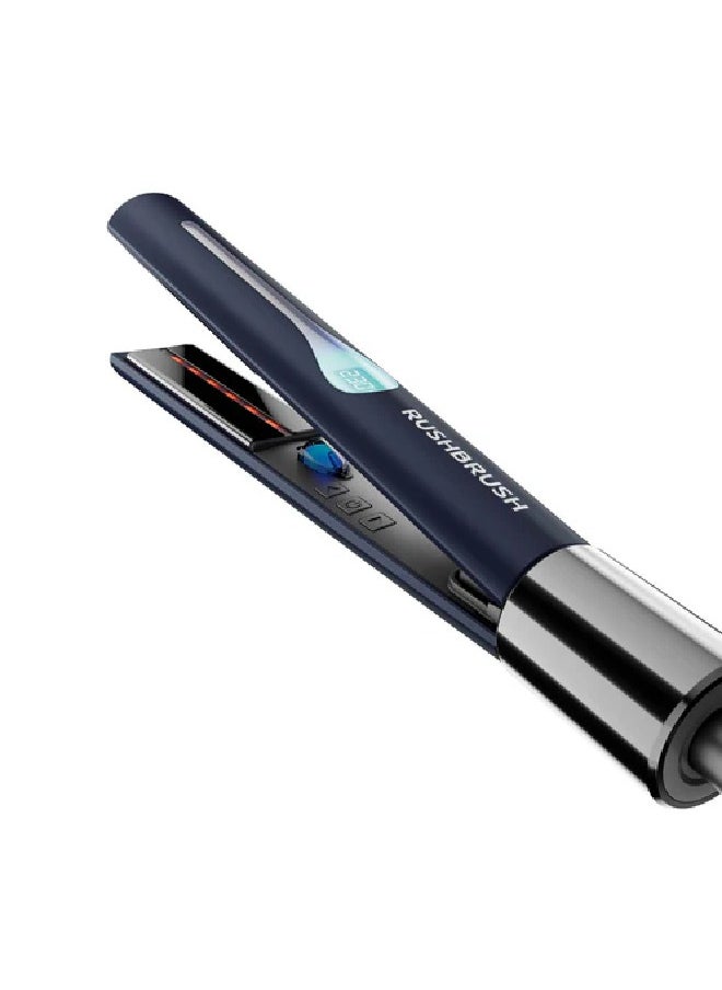 Rush Brush - Rush Brush Hair Straightener & Curler, Ceramic Plates, Negative ion technology, 230℃, - Navy Blue - Image 1