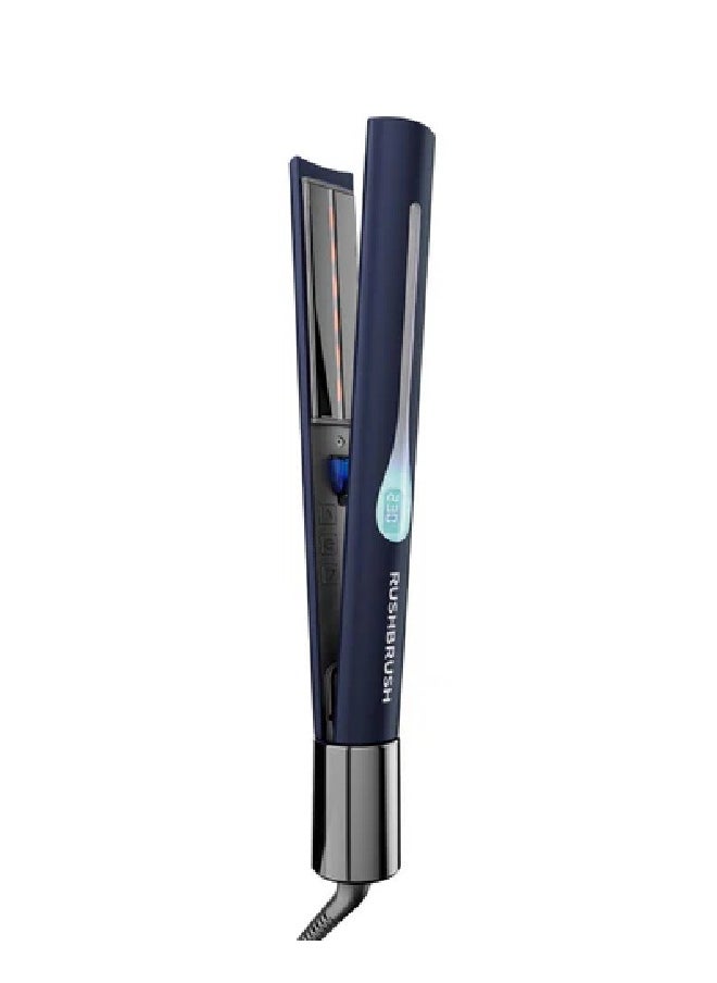 Rush Brush - Rush Brush Hair Straightener & Curler, Ceramic Plates, Negative ion technology, 230℃, - Navy Blue - Image 1