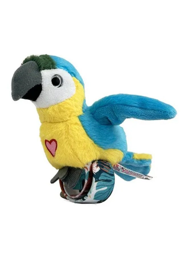 Happy Yappers Parrot Plush Toy, Heart Theme 3 Years+15 cm - Blue and Yellow - Image 1