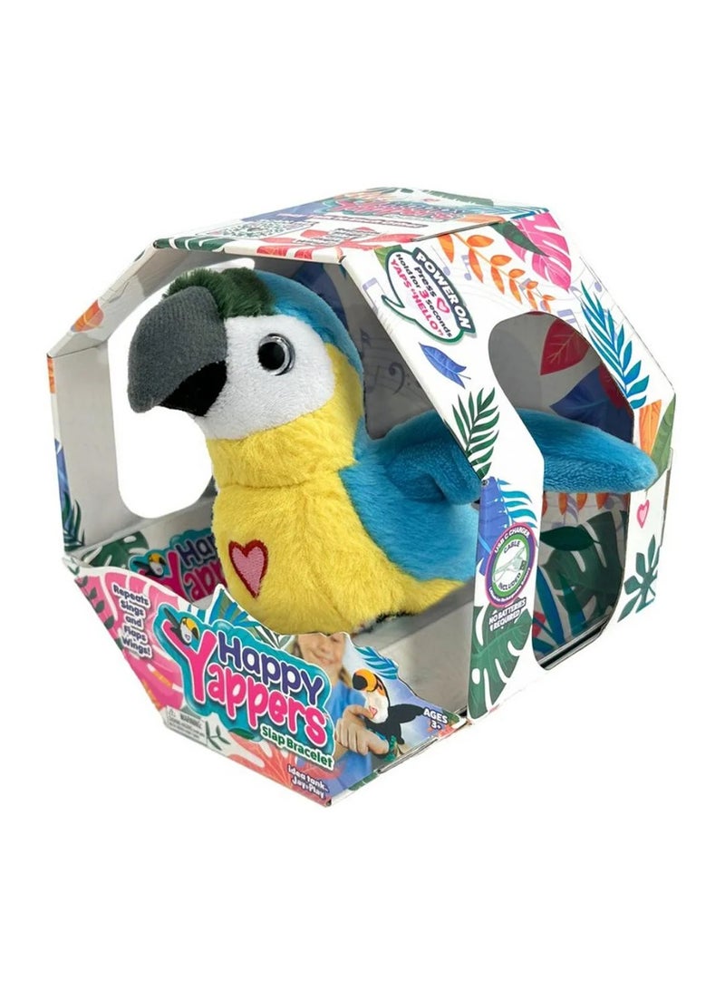 Happy Yappers Parrot Plush Toy, Heart Theme 3 Years+15 cm - Blue and Yellow - Image 2