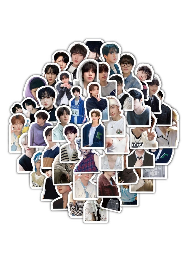 NIBEMINENT 60 Pcs Kpop Stray Kids Deco Kit Waterproof Stickers, High Definition Printing Bright Colors, Suitable for Laptop Skateboard Luggage Water Bottle Guitar DIY - Image 1