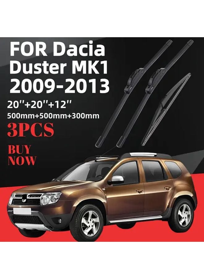 Dacia Duster MK1 2009 2013 Front Rear Windshield Wiper Set 20 20 12 Inches All Weather - Image 1