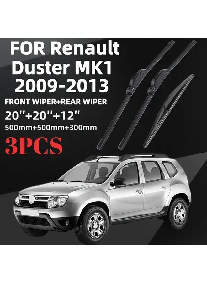 Dacia Duster MK1 2009 2013 Front Rear Windshield Wiper Set 20 20 12 Inches All Weather - Image 4