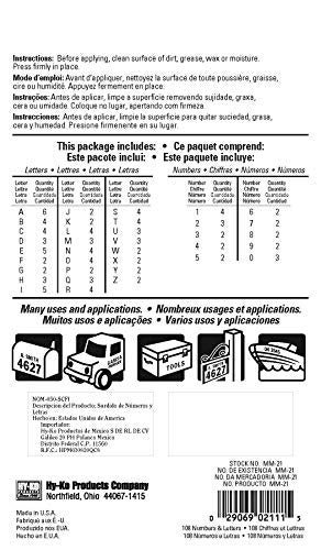 Hy-Ko Packaged Numbers & Letters, DIY Address Number Stickers for Deliveries and Navigation, Self-Adhesive House Decals for Siding, Door, Mailboxes - Image 2