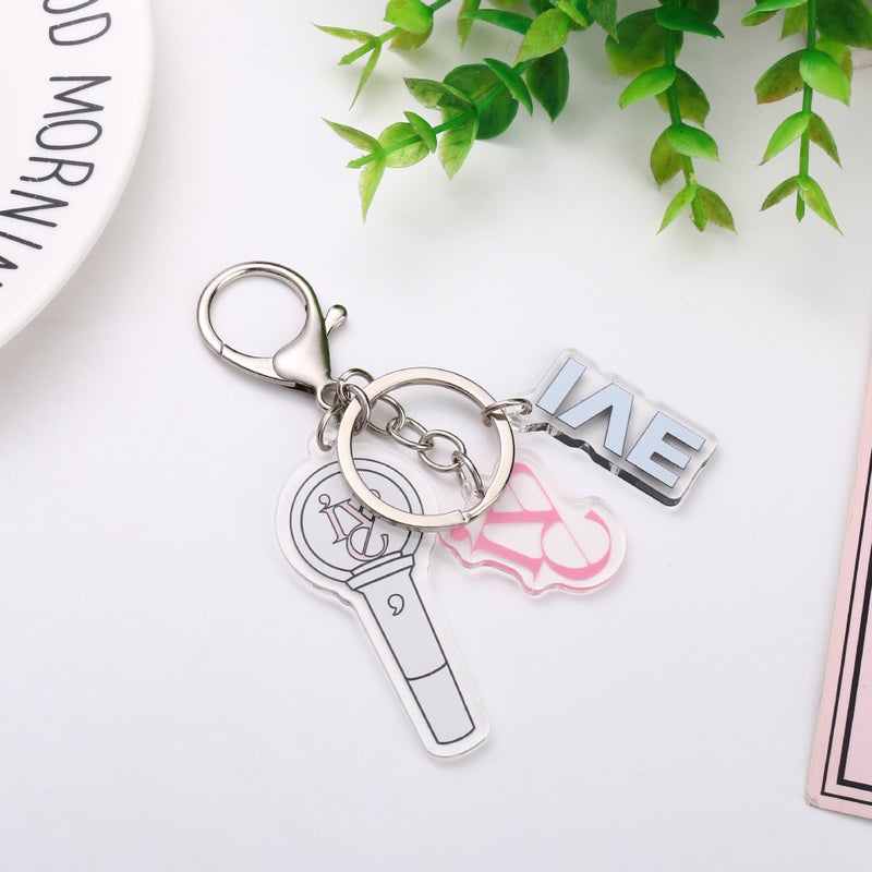 bp pink ink straykids iu twice AE itzy same three-piece keychain key pendant peripheral IVE