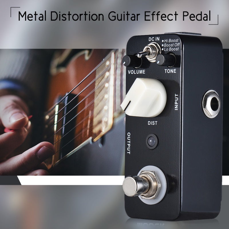Mooer Distortion Guitar Pedal: Black Metal Shell, 3 Boost Modes - 3 Control Knobs, True Bypass, Portable Design for Electric Guitar Players - Image 2