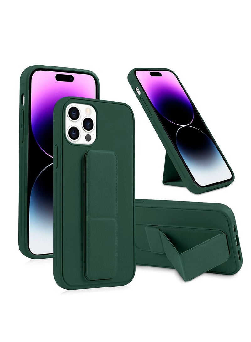 دبليو تيك غطاء جراب واقٍ من السيليكون والمطاط المصنوع من مادة TPU لهاتف Apple iPhone 14 Pro Max باللون الأخضر الداكن - Image 1