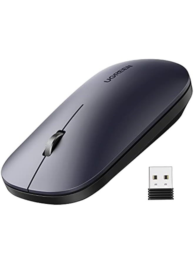 Wireless Mouse, Slim Mouse Silent Mice Noiseless for Laptop with 2.4G USB Adapter Ultrafast Scrolling Portable Mouse 4 Adjustable DPI Compatible with PC HP Lenovo ASUS Dell Smart TV-Black - Image 1