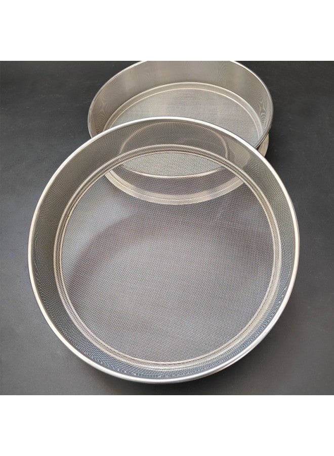 Fried Chicken Wrapping Powder Sieve Screen Round Plug Mesh Stainless Steel Flour Sieve Screen Sieve Surface-Specifications:Commonly Used 30cm 304 Steel Mesh For Fried Chicken Shops-Color:30 Mesh Jade Rice Flour Multigrain Flour Pepper - Image 1