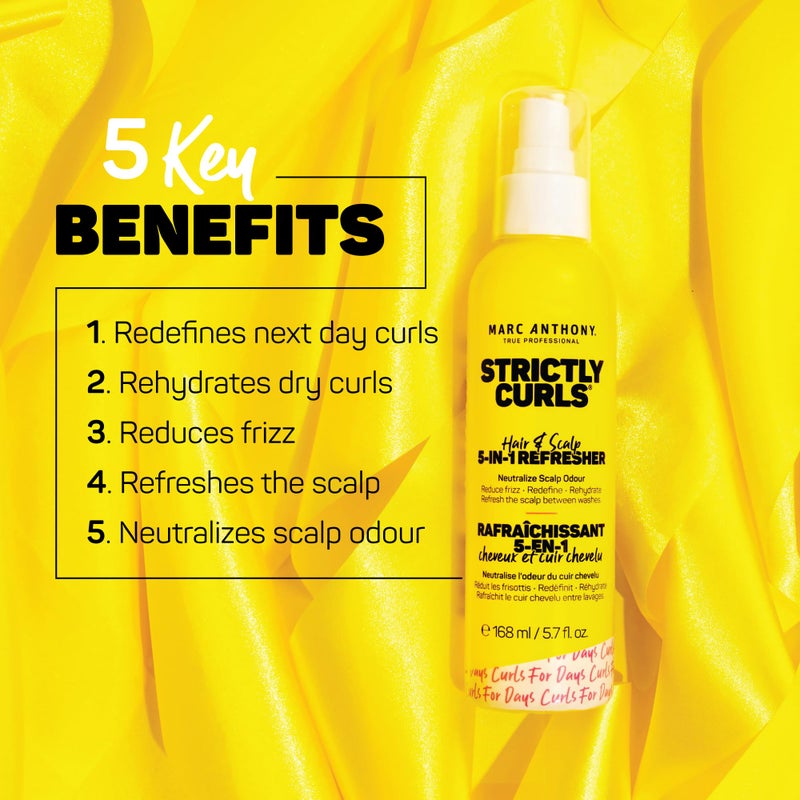 Marc Anthony Strictly Curls Hairspray For Curly Hair, 5-In-1 Refresher - Nourishing Formula For Moisturized, Refreshed & Healthy Scalp & Hair From Root To Tip - 5.7 fl oz - Image 2