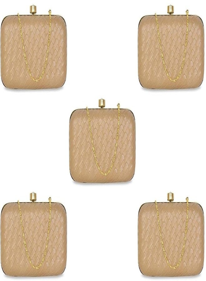 حقائب يد نسائية من دوقة، لون بني، مصنوعة من الجلد الصناعي (عبوة من 5 قطع)