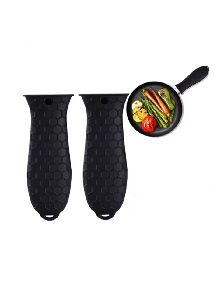 2Pcs Silicone Handle Cover Honeycomb Hot Handle Holder Potholder For Cast Iron Skillets Pans Grip Sleeve Cover Pots Pans Handle Part  - Image 1