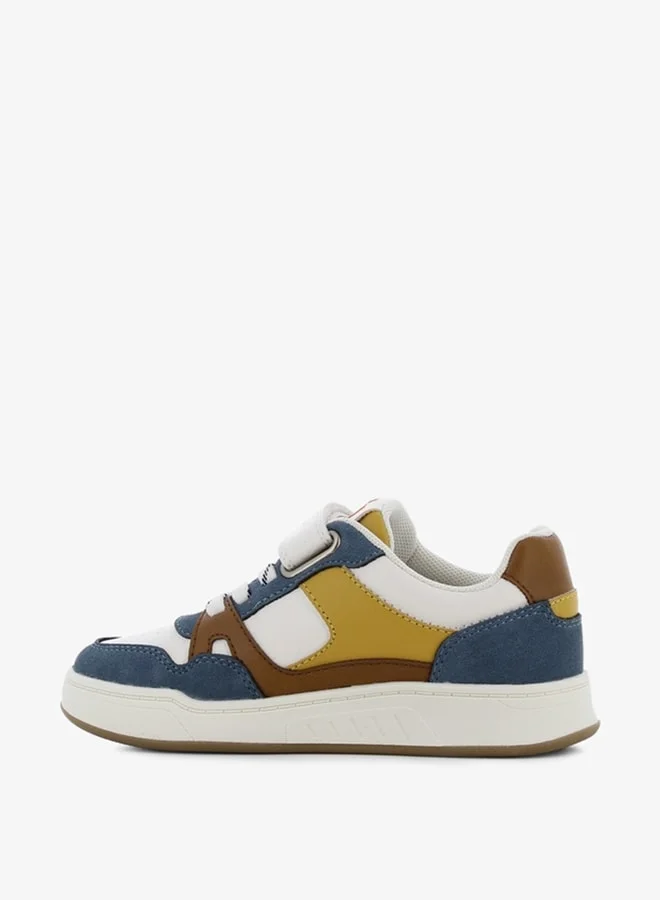 SJ Boys' Colourblock Sneakers with Hook and Loop Closure