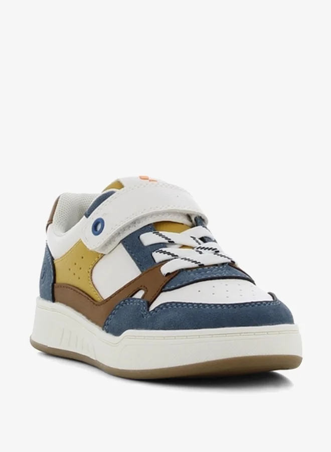 SJ Boys' Colourblock Sneakers with Hook and Loop Closure