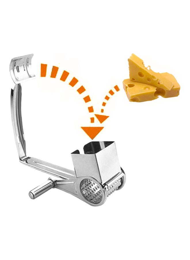 Loquat Manual Rotary Cheese Grater Silver 20*5*8cm - Image 1