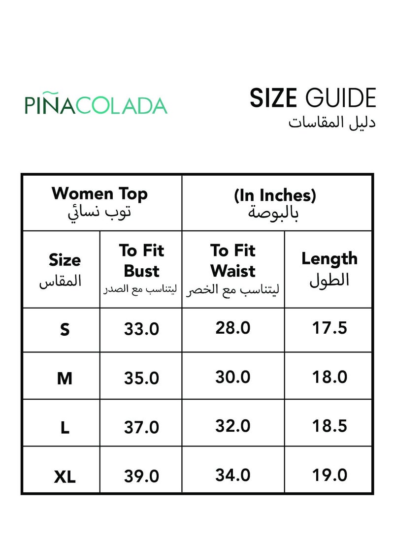 PINACOLADA Women's Onyx Black & Ivory Black Abstract Tie-Up Top - Image 4