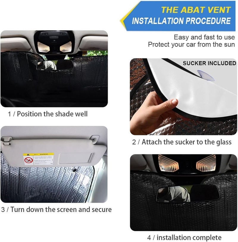 Oarencol Car Windshield Sun Shade Cute Cartoon Eyes Foldable UV Ray Sun Visor Protector Sunshade to Keep Your Vehicle Cool (53" x 23.5") - Image 5