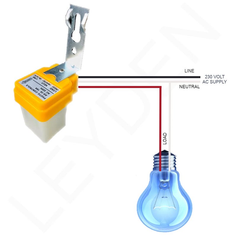 LEYDEN AS10 230 Volt AC 10A Auto Day Night ONOff Switch Photocell LDR Sensor Switch for Street Light Lamps Etc Water Proof Lighting Switch Electrical Switch Pack of 10 - Image 4