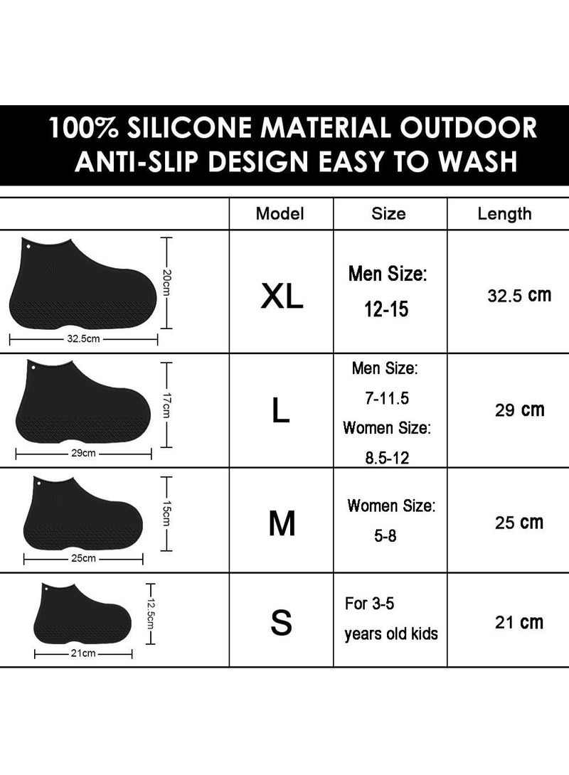 Meetion Reusable Silicone Waterproof Shoe Covers, No-Slip Silicone Rubber Shoe Protectors for Kids,Men and Women (Large) - Image 3