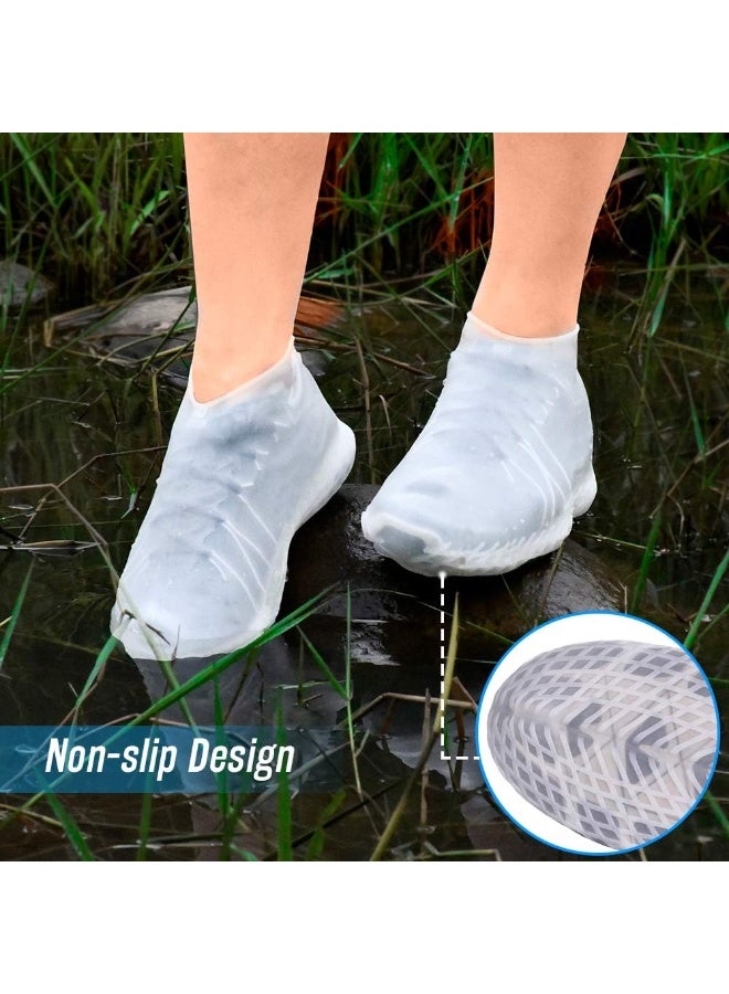 Meetion Reusable Silicone Waterproof Shoe Covers, No-Slip Silicone Rubber Shoe Protectors for Kids,Men and Women (Large) - Image 4
