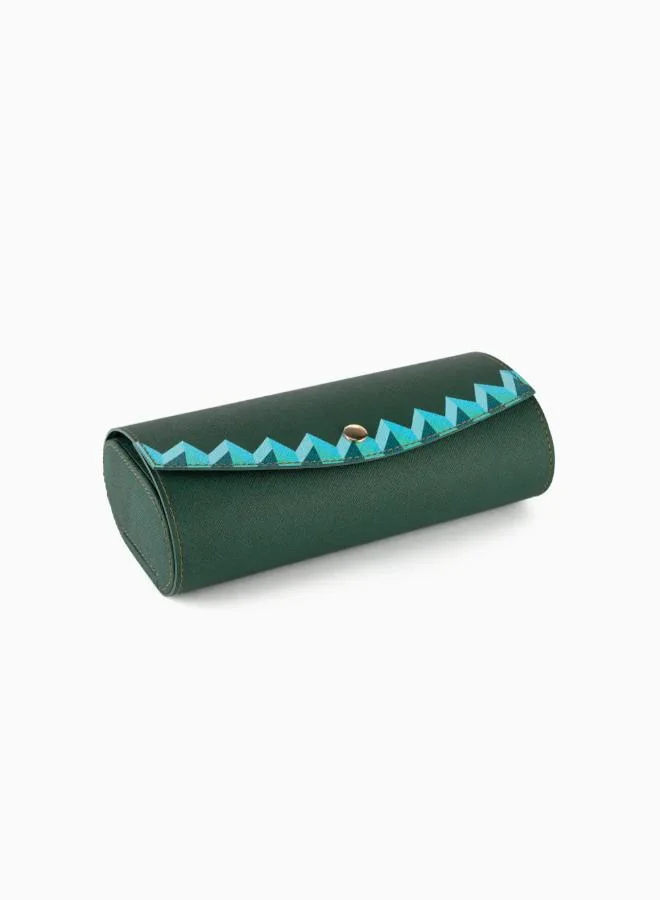 Silsal Bahja Leather Watch Box - Green