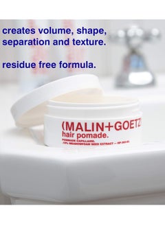 MALIN + GOETZ Malin + Goetz Hair Pomade, 2 oz. — Men & Women Hair Styling Product for All Hair Types or Textures, Lightweight All Day Hold, Natural Fragrance & Color, Cruelty-Free & Vegan. 2 fl oz  - Image 3