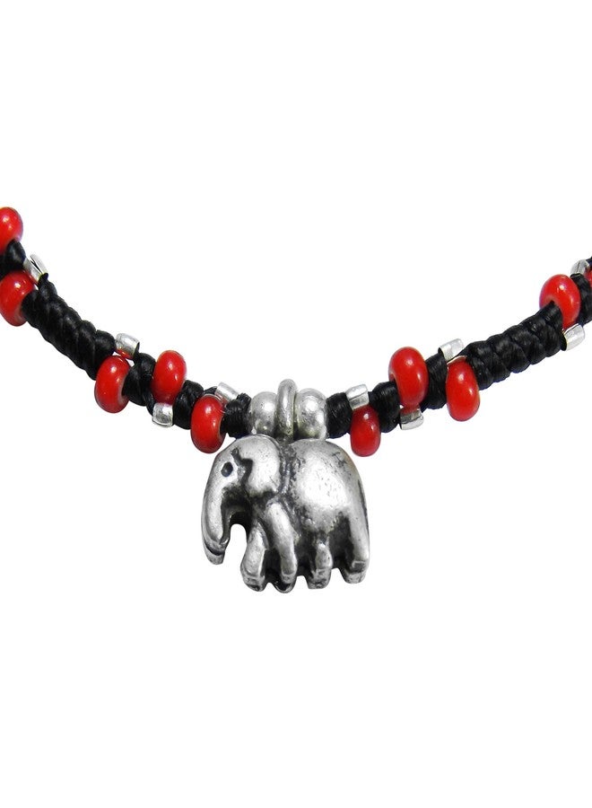 ايرافيدا سوار معصم قابل للتعديل من الفضة الخالصة، مزين بخرز صغير أنيق على شكل فيل، مستوحى من قبيلة كارين التايلاندية. - Image 3