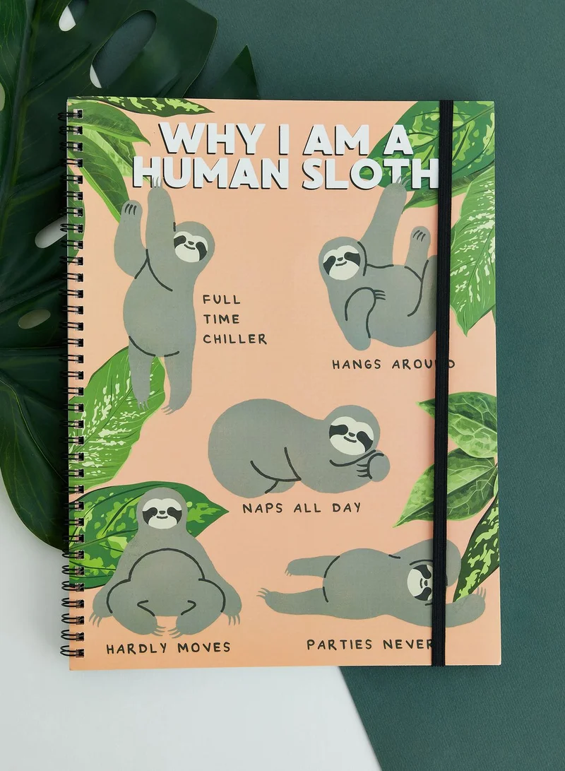 Typo Why I Am A Human Sloth A4 Notebook