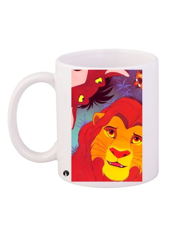 RYN Animal Printed Coffee Mug White/Red/Yellow 11ounce