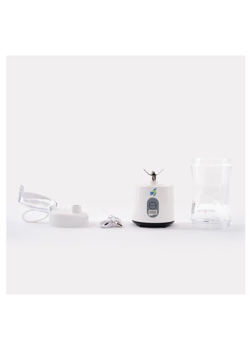 TR6 Blendmate Portable Convenient Blender for Smoothies, Protein Shakes, and Ice Crushing - 380ml, Tritan, 4000mAh Battery, USB-C Port, and Drinking Cap (White) - Image 4