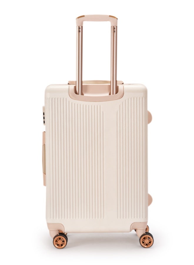 ليمرا طقم شنط سفر مكون من 6 حقائب أمتعة من ماركة ليمرا بلون بيج أنيق، مصنوع من مادة قوية وخفيفة، مزود بعجلات دوّارة 360 درجة ومقبض تلسكوبي وقفل أمان لتجربة سفر مريحة وآمنة. - Image 5