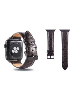 PROMASS Ostrich Skin Texture Genuine Leather Wrist Watch Band For Apple Watch Series 3/2/1 38mm Coffee 
