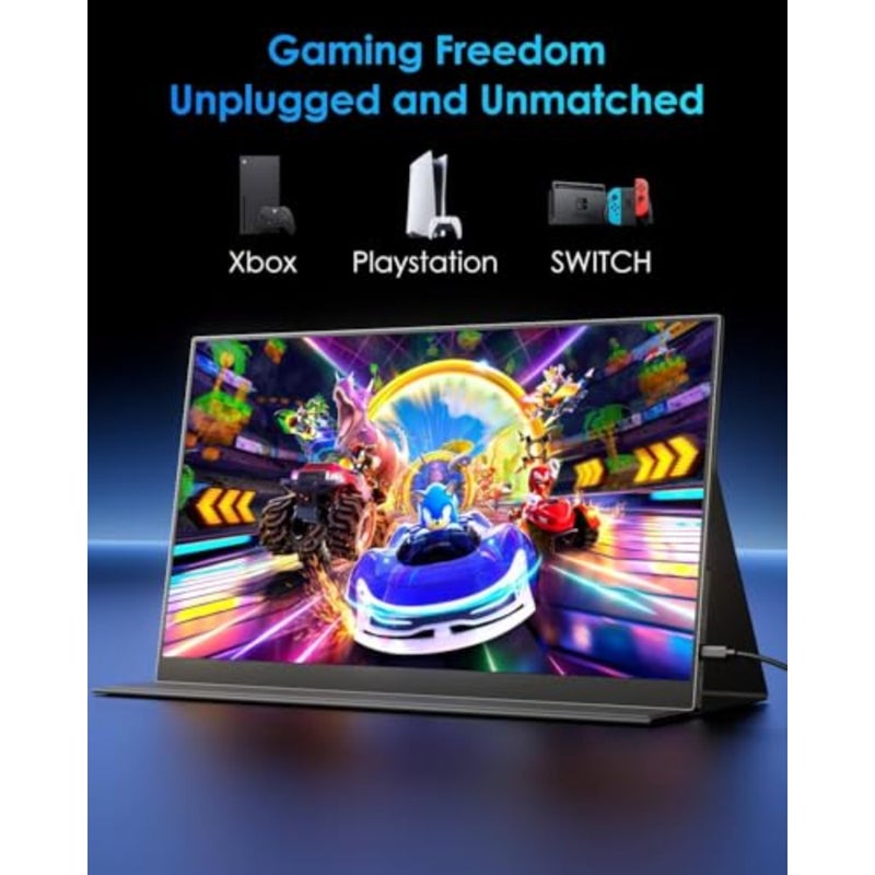 شاشة محمولة، شاشة 3840 x 2400 UHD 1200 Nits مع غطاء ذكي، شاشة IPS مع نوع C، Mini-HDMI، مكبرات صوت مدمجة، متوافقة مع الكمبيوتر الشخصي، الكمبيوتر المحمول، MacBook، PS3/4/5 - Image 4