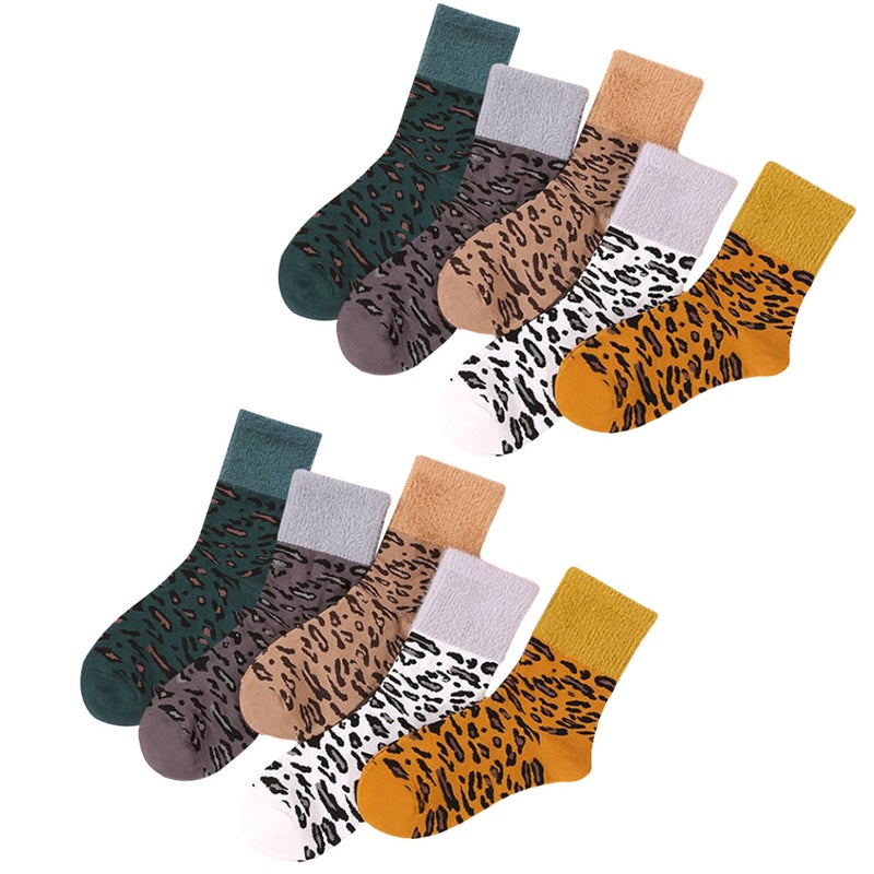 10 Pairs Women Warm Thick Casual Autumn Winter Socks Cozy High Tube Stocking - Image 1