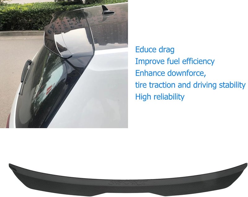 cheekyglo Rear roof spoiler, light resistant Abrasion resistant High strength Reliable rear wing for vehicle conversion (Carbon Fiber Style)Carbon Fiber Style - Image 5
