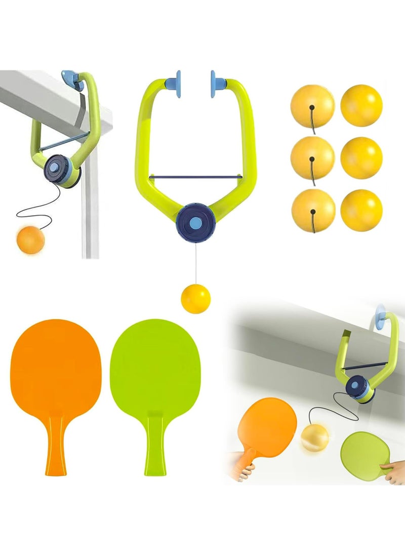CMGTYYD Door Ping Pong Game, Portable Hanging Table Tennis Trainer Set with Rackets and Balls  - Image 1