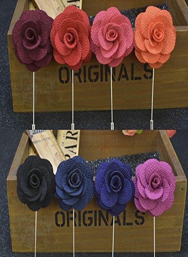 DEEPERFETTO Handmade Rose Flower Lapel PIN Boutonniere Brooch for Men - Image 3