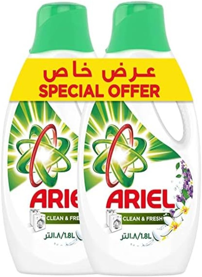 Ariel Ariel Washing Liquid Clean&Frsh 2X1.8Ltr  - Image 1