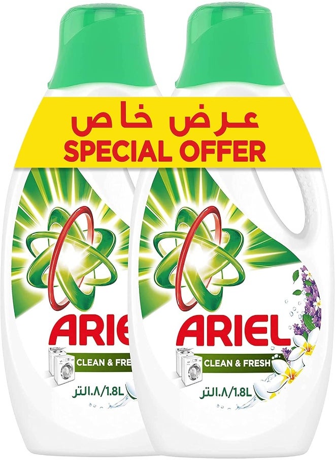 Ariel Ariel Washing Liquid Clean&Frsh 2X1.8Ltr  - Image 2
