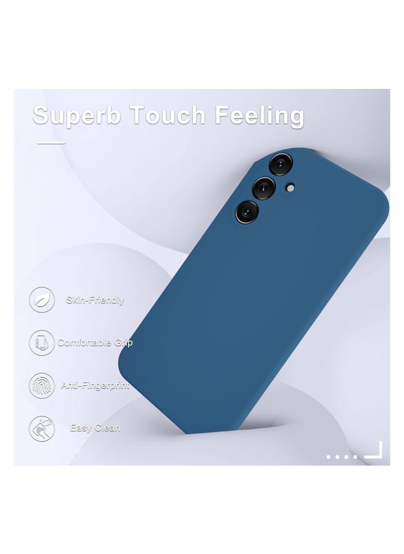 TIGER Samsung Galaxy A25 5G Case – Silicone Phone Case with 1 Screen Protector, Soft Anti-Scratch Microfiber Lining, Full Body Shockproof Slim Cover, Navy Blue - Image 4