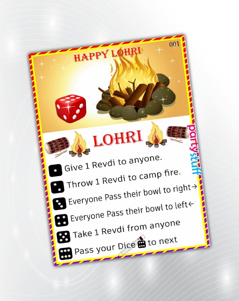 PartyStuff Paper Games - Lohri Dice Game (48 Piece) - Image 1