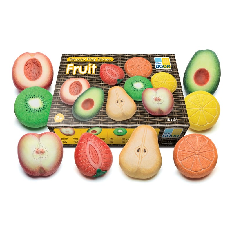 Yellow Door Fruit Sensory Play Stones, Set of 8 - Image 1
