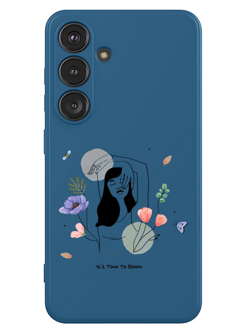 Theodor Protective Slim Fit Case Liquid Silicone Cover with Full Body Protection Anti-Scratch Shockproof Case For Samsung Galaxy S25 Plus (Blue) - Bloom2 - Image 1