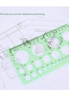 Y&D Circle Templates Drafting Tools Measuring Geometry Ruler Plastic Geometric Painting Stencils Scale Shape Drawing Set for School and Office Building Formwork Drawings  - Image 3