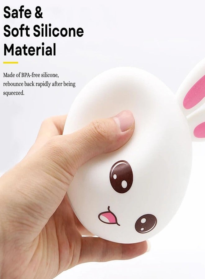 أسينشين مصباح ليلي على شكل أرنب للأطفال، ضوء LED لطيف على شكل أرنب، مصنوع من السيليكون الناعم، قابل لإعادة الشحن، مصباح ليلي على شكل حيوان، مصباح متغير الألوان لغرفة الأطفال، غرفة النوم، هدية مثالية لتزيين المنزل والمكتب - Image 3