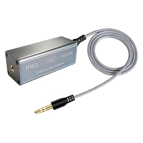 WisWinDa 3.5mm Noise Filter Pro Hum Eliminator Ground Loop Isolator (No Affect Bass) Aluminum Shell Quality Buzz Eliminator Isolator for HIFI Stereo Home Theater Car Audio Player Plug&Play 3.5mm Audio Isolator - Image 1