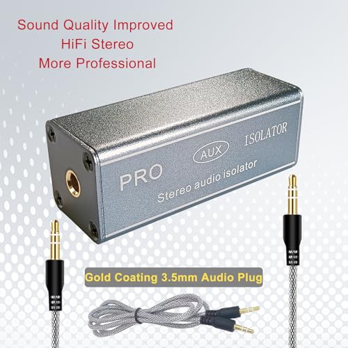 WisWinDa 3.5mm Noise Filter Pro Hum Eliminator Ground Loop Isolator (No Affect Bass) Aluminum Shell Quality Buzz Eliminator Isolator for HIFI Stereo Home Theater Car Audio Player Plug&Play 3.5mm Audio Isolator - Image 3